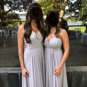 Women’s Lulu’s Bridesmaid dress, size medium, color light grey.